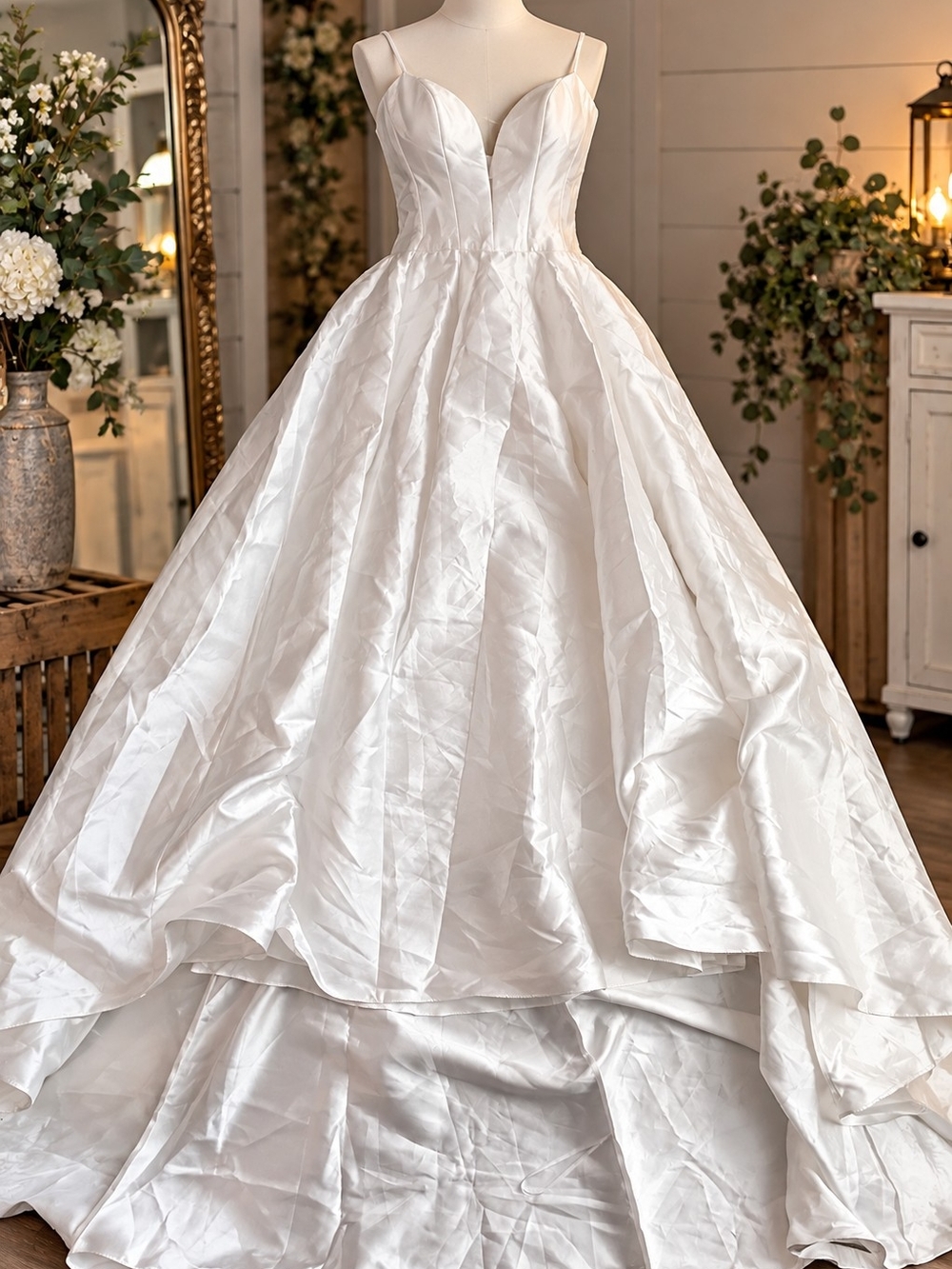 Elegant White Ball Gown Dress with Sweetheart Neckline